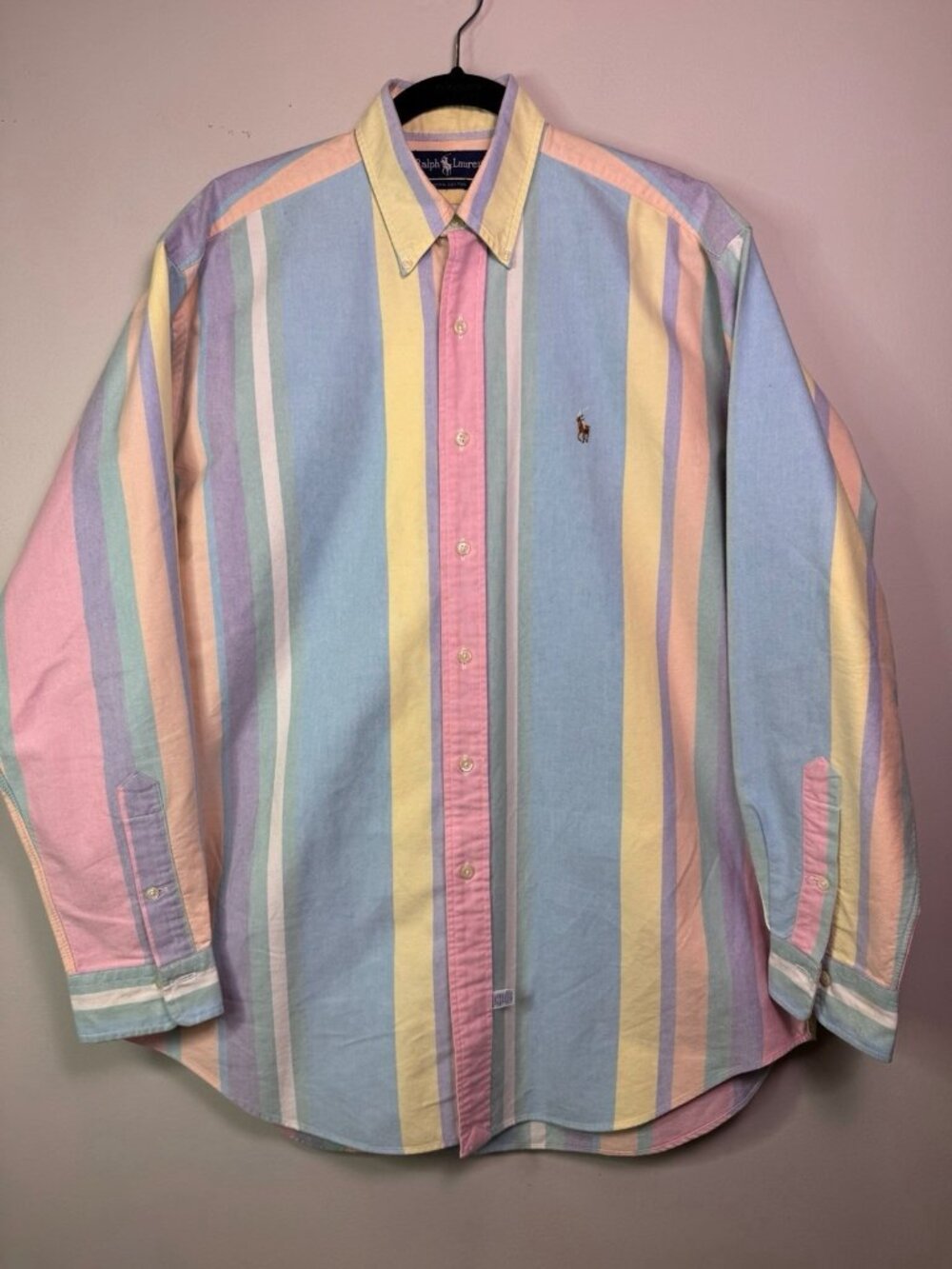 VTG Ralph Lauren Candy Striper Button Up Long Sleeve Shirt Size M